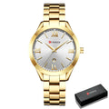 Relógio Curren Ladies Feminino Aço Lemon Store Dourado/Branco 