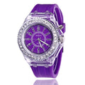 Relógio Geneva Luminous Feminino Silicone Lemon Store Roxo 