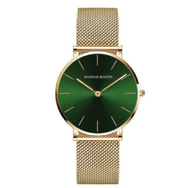 Relógio Hannah Martin Lovely Feminino Aço Lemon Store Dourado/Verde 