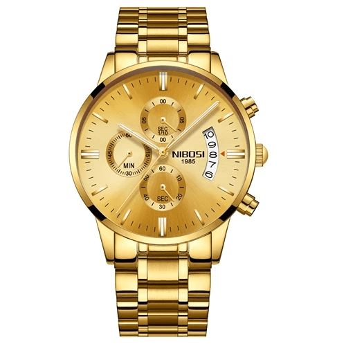 Relógio Nibosi Supreme Masculino Aço Lemon Store Dourado 